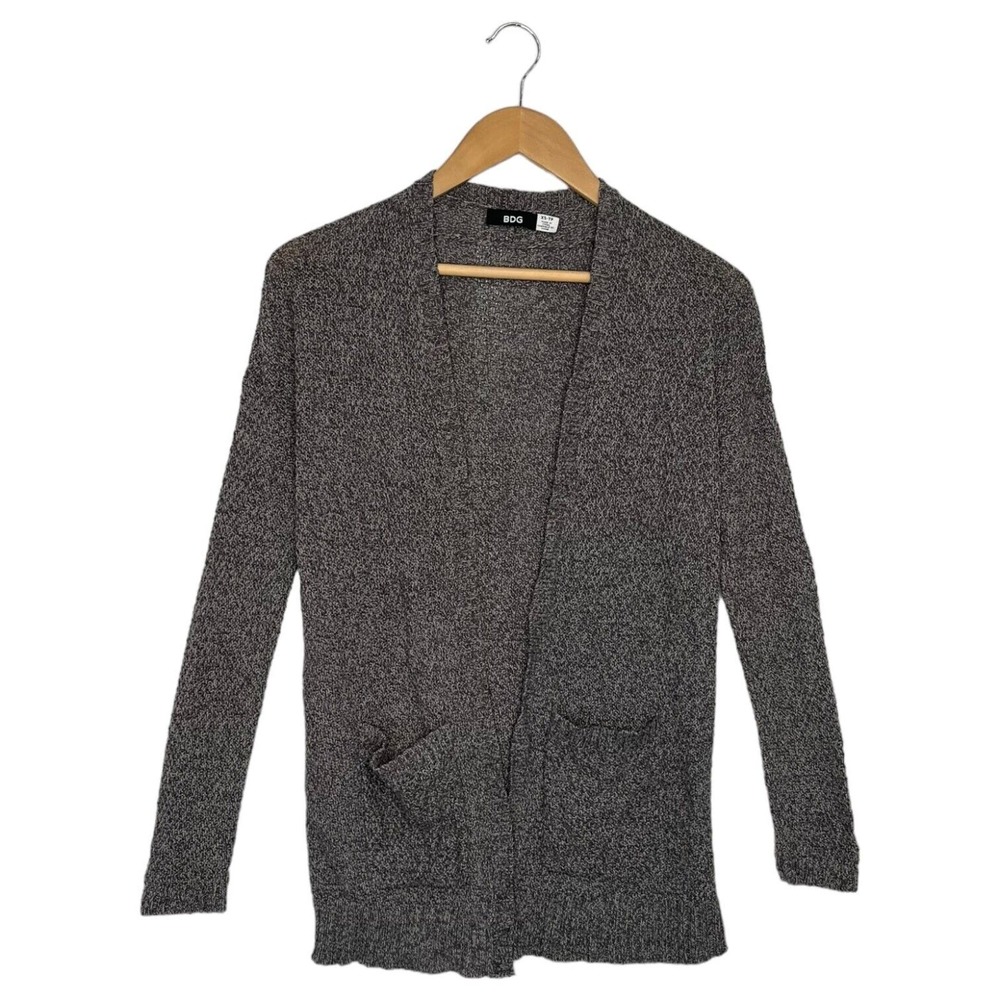 Urban Outfitters BDG Sweater Womens XS Open Front Knit Cardigan Pockets Gray